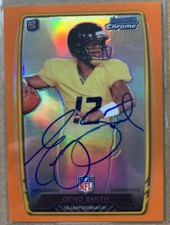 2013 Bowman Chrome Football Geno Smith Rookie Card Auto Autograph Orange /25 NFL