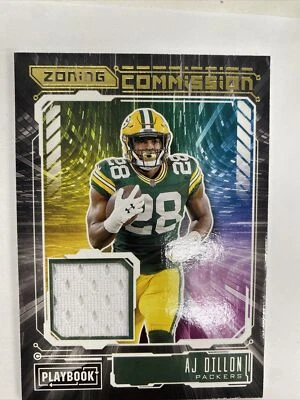 AJ Dillon Zoning Commission 2021 Panini Playbook Football Card QUANTITY - Image 1 of 2