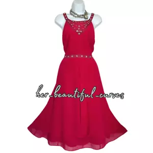 MONSOON BEADED PINK WEDDING OCCASION PARTY DRESS SIZE 16 - Picture 1 of 7
