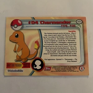 CHARMANDER #4 1999 Topps Pokemon Lightly Played Excellent Condition - Picture 1 of 2