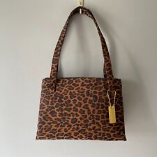 Russell & Bromley Shoulder Underarm Bag Handbag Leopard Print Zip Up Fabric