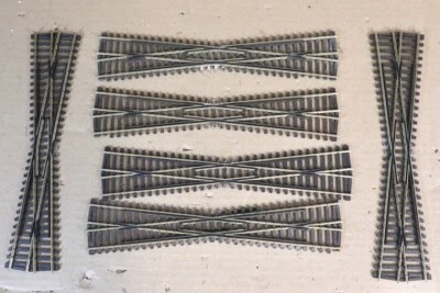 PECO SL-94 OO GAUGE 6 x LONG 12 DEGREE CROSSING TRACK 250mm long 23og - Image 1 of 4