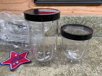 Magic Bullet Blender Cup Replacement  MBR-1101 MBR-1701 MB1001 Tall Short w/ lid - Image 1 of 3