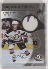 2005-06 SP Game Used Edition Authentic Fabrics /75 Chris Drury #AP-CD Patch