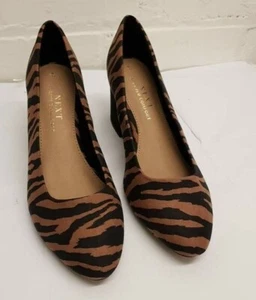 Next Forever Comfort Tiger Animal Printed Block Heel Court Shoes (S26) - Picture 1 of 7