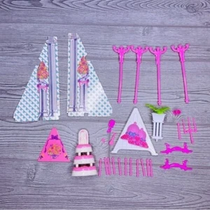 Vintage 1990s Mattel Barbie wedding chapel replacement pieces candles and decor - Picture 1 of 7