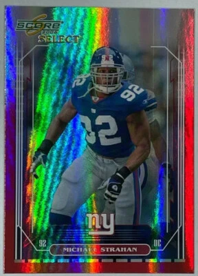 MICHAEL STRAHAN - Red Parallel  #/25 2006 Score Select #185 - Image 1 of 3
