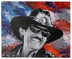 RICHARD PETTY & SCOTT LOBIADO DUAL SIGNED CANVAS PRINT (#14/43) 28x22.5 FANATICS - Picture 1 of 2
