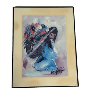Vintage Sears Robuck Ted Degrazia "A Beautiful Burden" Print on Wooden Board - Picture 1 of 5