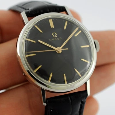 NICE OMEGA SEAMASTER WITH BLACK DIAL MANUAL WIND STEEL SWISS REF 131.002 - Image 1 of 4