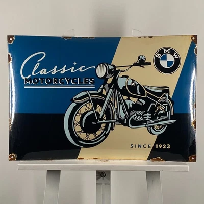 BMW Enamel Sign - 60x40cm (23.6x15.7") - Nice Garage Motorcycle Showroom Signage - Image 1 of 4