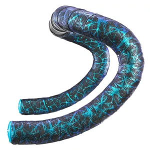 SUPACAZ Super Sticky Kush 2.5 mm Bicycle Handlebar Tape - Splat - Blue Refractor - Picture 1 of 7