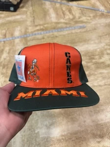 Vintage Miami Hurricanes Snapback NWT Drew Pearson Hat NCAA Cap 1992 Canes Rare - Picture 1 of 5