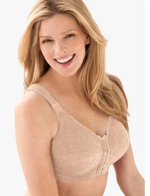 Sutiã de Renda de Cobertura Total Sem Fio Comfort Choice 46D Bege Nude Minimizando - Imagem 1 de 4