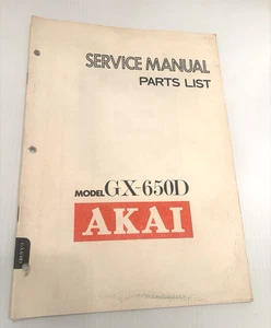 Akai Model GX-650D Service Manual mit Ersatzteilliste ORIGINAL!! - Bild 1 von 10
