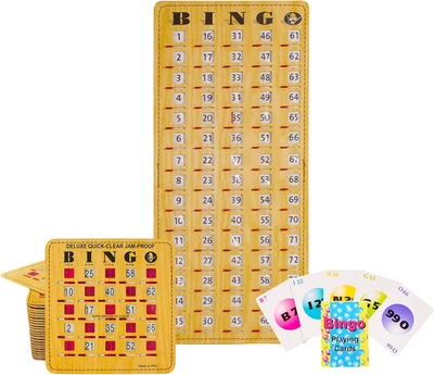 Jam-Proof Bingo Cards with Sliding Windows, 50 Reusable Shutter Cards, 75 Callin - Image 1 of 4