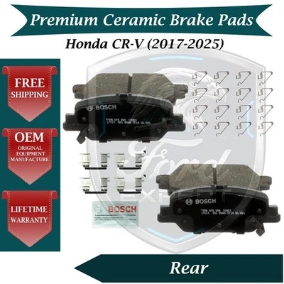 Bosch OEM Rear Ceramic Brake Pads Kit For 2017-2025 Honda CR-V 10 Yr Warranty - Image 1 of 4