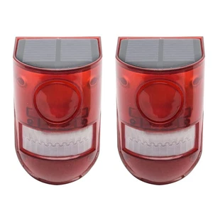 Solar Security Light Alarm,2Pack IP65 Waterproof PIR LED Motion Sensor Flashi... - Picture 1 of 9