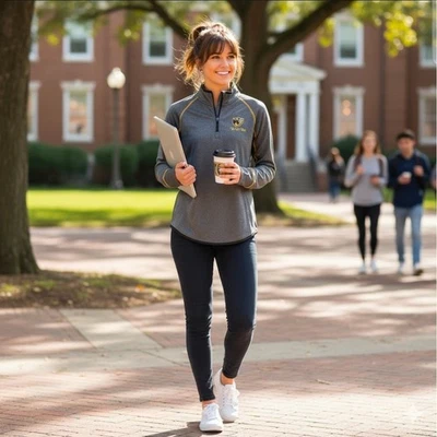 Colosseum VCU Rams Mujer Gris Pullover 1/4 Top Chaqueta Mediana Logo Nuevo Foto 1 de 4