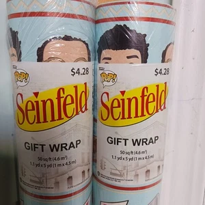 2 Rolls Seinfeld Christmas Funko Pop Gift Wrapping Paper 50 ft² Festivus Fangear - Picture 1 of 6