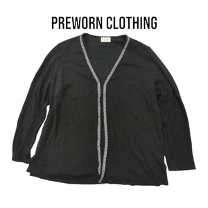 Canda Women's Black Long Sleeve Open Front Cardigan Size 22 - Picture 1 of 2