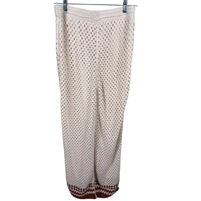 Ультра розовый женский размер средний кремовый Cottagecore Fairycore прихоти крючком брюки - Изображение 1 из 4