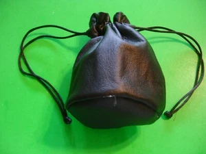 Medieval Leather Pouch Drawstring Storage Waist Bag For Coins Key 6X6 USA Made - Picture 1 of 6