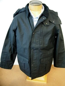 Filson 100% Wax Cotton Cover Cloth Woodland Hooded Field Jacket NWT M $455 Black - Picture 1 of 15