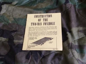 Vintage Army Military Surplus Cold War Two Man Foxhole Construction Guide 1977 - Picture 1 of 1