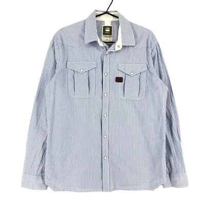 G-STAR RAW Shirt Casual Formal Striped Men Size XL - Image 1 of 4