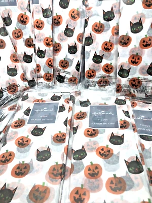 Lot of 3 Hallmark "Happy Pumpkins & Black Cats" Halloween Gift Tissue Paper - Image 1 of 4