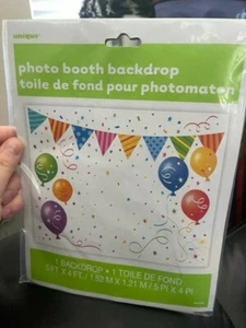 Photo Booth Backdrop Birthday Party Graduation Decoration 5’x4’ Plastic New!!! - Picture 1 of 2