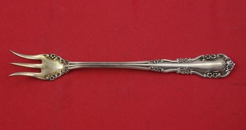 Wild Rose Old aka Rosalind By International Sterling Cocktail Fork fancy  5 1/2" Cover