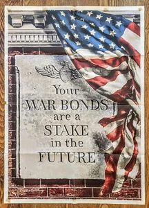 Original 1943 WWII Poster Your War Bonds Are A Stake In The Future - Picture 1 of 9