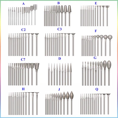 Diamond Burr Grinding Drill Bits Stone Carving Many Type for Dremel Rotary Tools - Image 1 of 4