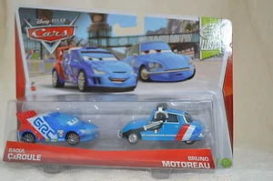 Disney Pixar CARS WGP " RAOUL CaROULE & BRUNO MOTOREAU " SET Of 2 NIP - Picture 1 of 2