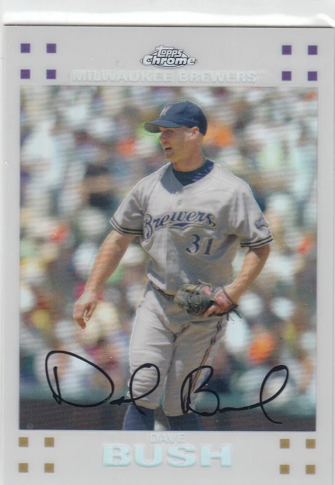 DAVE BUSH /660 TOPPS CHROME WHITE REFRACTOR MILWAUKEE BREWERS #49 2007 07 - Image 1 of 1