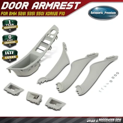 Juego de 7 molduras de cubierta de panel de manija de puerta interior gris izquierda y derecha para BMW 528i F10 Foto 1 de 4