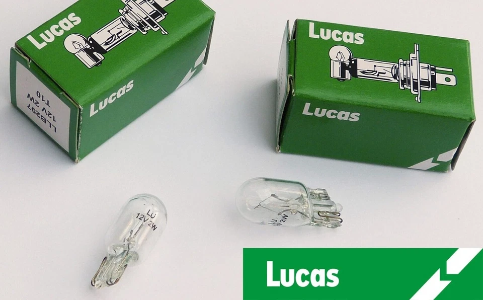 Lucas 12V 2.2W Pair of Clear Classic Car Wire End Capless Bulbs LLB297, GLB2132 - Image 1 of 1
