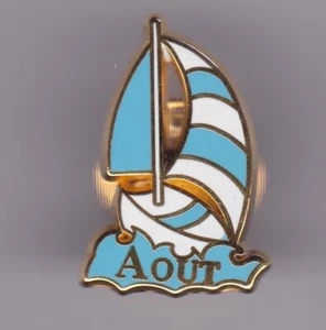 Pin's folies ❤️ 1 pin's arthus bertrand representing the month AUGUST sailboat - Picture 1 of 2