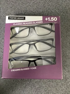 Foster Grant Design Optics Classic Lesebrille 3er Pack +1,50 Open Box M31D - Bild 1 von 2