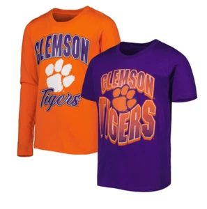 Set of 2 Clemson Tigers Shirt SMALL Size 8 NWT UNISEX KIDS YOUTH - Picture 1 of 5