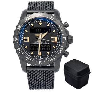 Breitling Chronospace Military M78366 Stainless Black Dial SuperQuartz Men 46mm - Picture 1 of 6