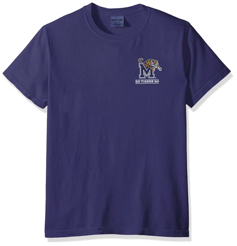 NCAA Memphis Tigers Adult Puff Arch Short Sleeve Tee, Small, Cc Neon Blue Cover