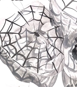 5x MASCHERA WEB RAGNO trasparente abito fantasia Halloween mascherata ragnatela palla mascherata - Foto 1 di 3