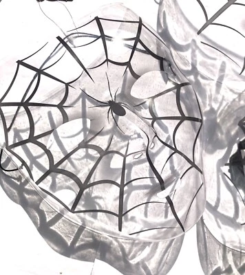 5x Clear SPIDER WEB MASK fancy dress Halloween Masquerade Cobweb Masked Ball - Image 1 of 3