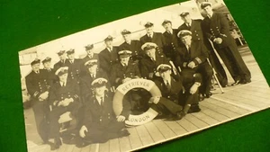 Retriever life ring London British Navy B. & W. photo mounted 4.75" X 8" E557 - Bild 1 von 2