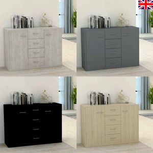 Sideboard Chipboard Cabinet Home Organiser Buffet Server Multcolour Drawer Doors - Picture 1 of 48