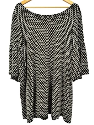 Bryn Walker Diego Jacquard Diamond Print Tunic Top Womens Medium Boho Shirt Chic - Image 1 of 4