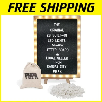 Rustic LED Letter Board with Stand - 690 Letters + Emojis - Image 1 of 4